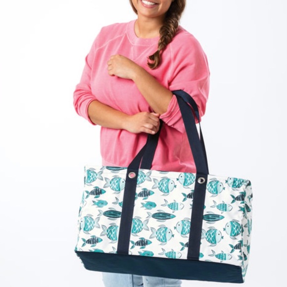 Charcoal Crosshatch Large Utility Tote - Picture 11 of 11